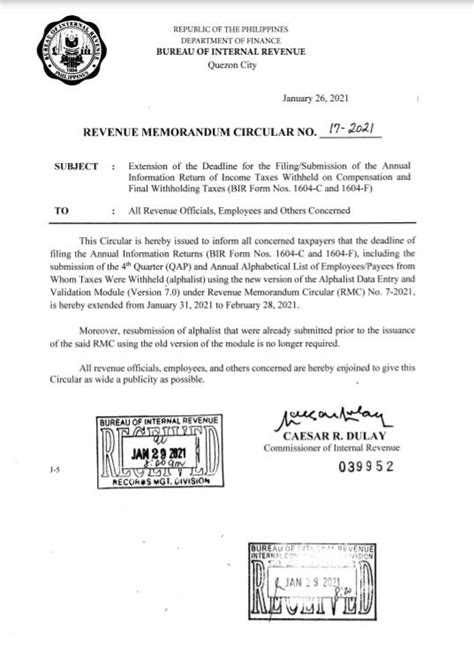 1604c deadline 2023|BIR extends the deadline for the submission of the alphalist of .